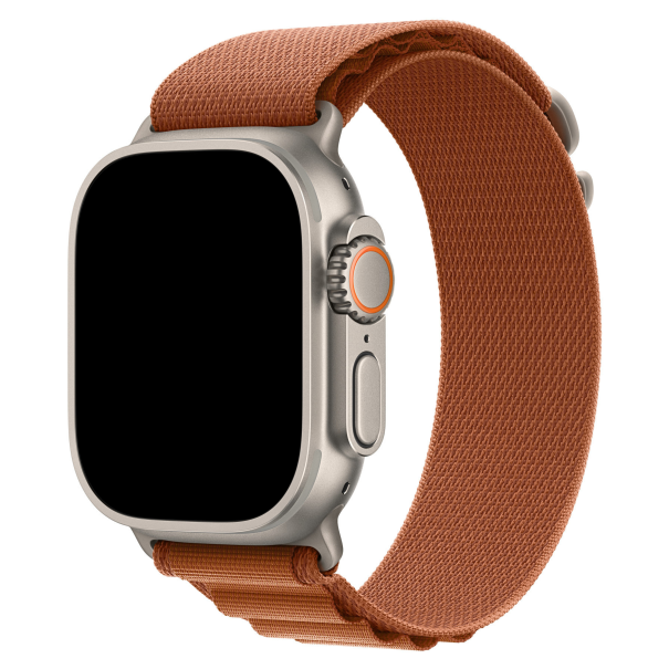 Curea Alpine Apple Watch Titanium Saddle Brown