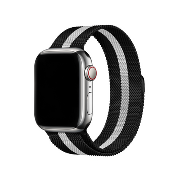 CUREA MILANESE LOOP APPLE WATCH BLACK LINE WHITE
