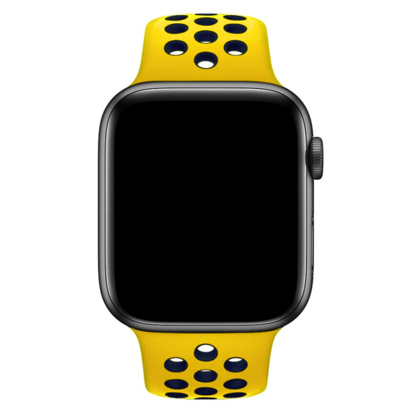 Curea Silicone Sport Apple Watch Yellow Dark Blue