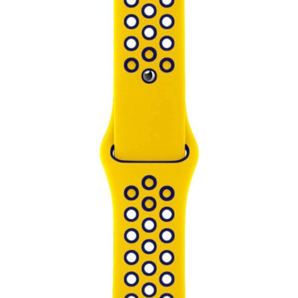Curea Silicone Sport Apple Watch Yellow Dark Blue