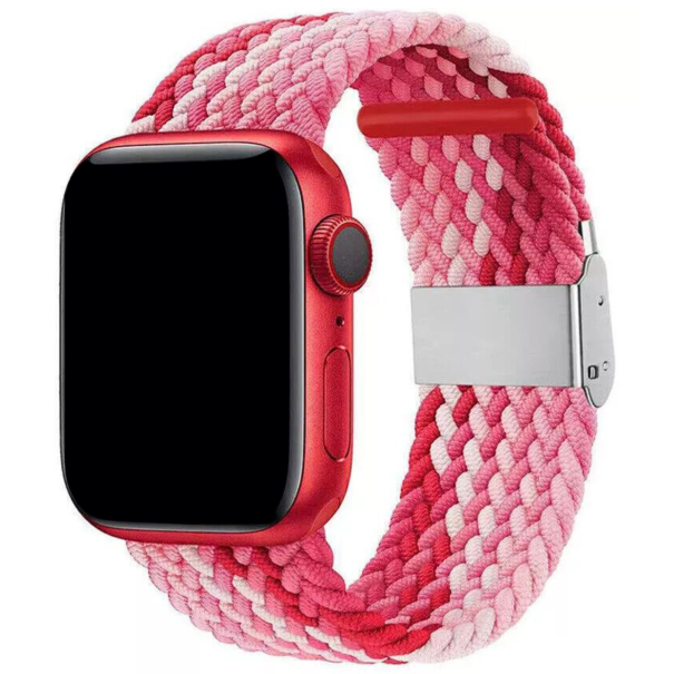 Curea Braided Apple Watch Strawberry Red