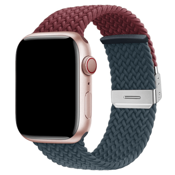 Curea Braided Apple Watch Wine Red&Abyss Blue