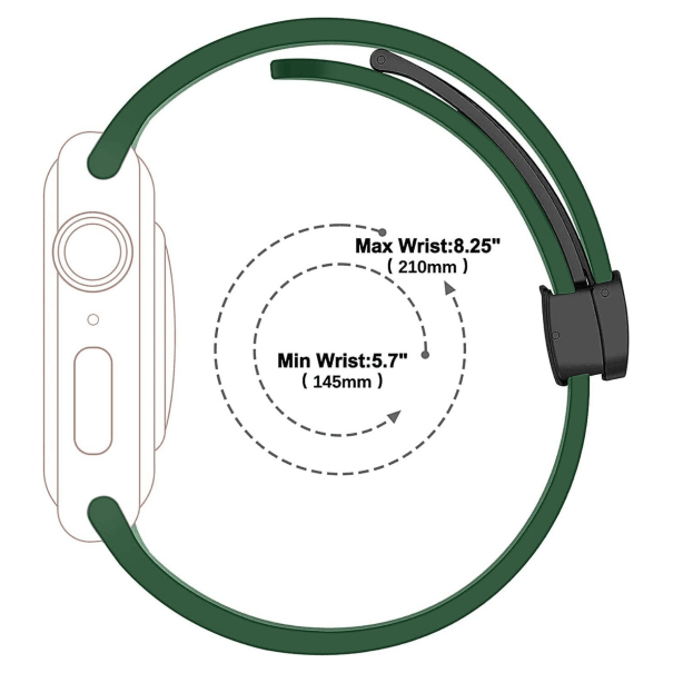 Curea Silicone Magnetic Apple Watch Army Green