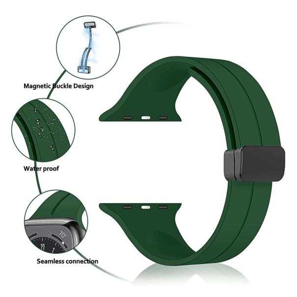 Curea Silicone Magnetic Apple Watch Army Green
