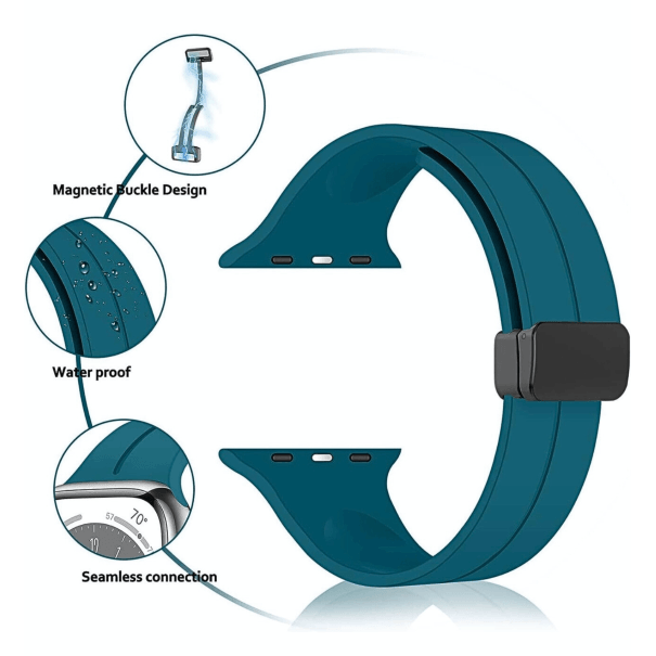 Curea Silicone Magnetic Apple Watch Mallard Green