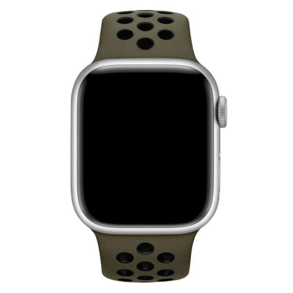 Curea Silicone Sport Apple Watch Army Green Black