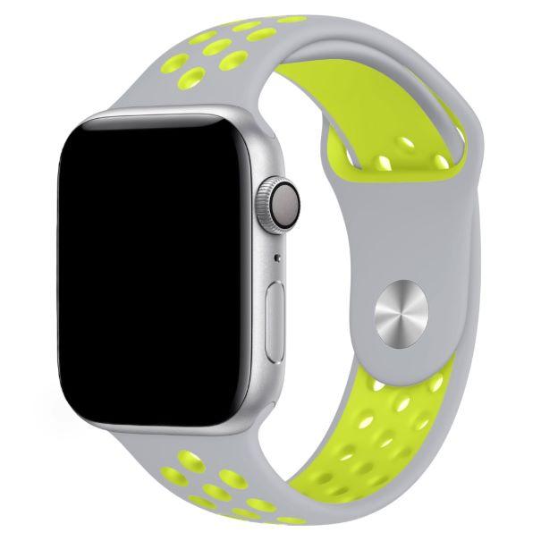 Curea Silicone Sport Apple Watch Silver Yellow