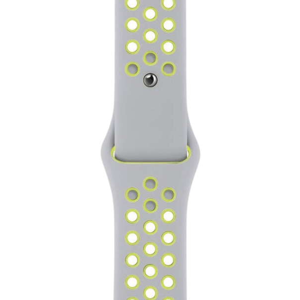 Curea Silicone Sport Apple Watch Silver Yellow