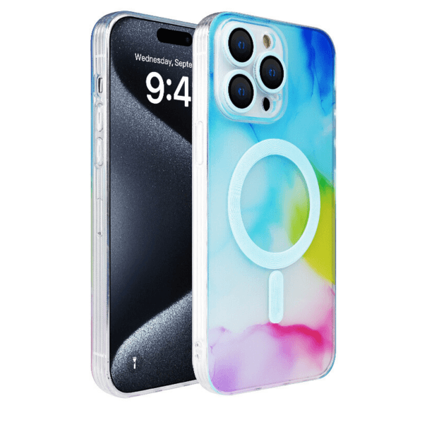Husă Silicone MagSafe Marble iPhone White