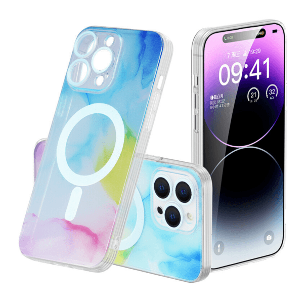 Husă Silicone MagSafe Marble iPhone White