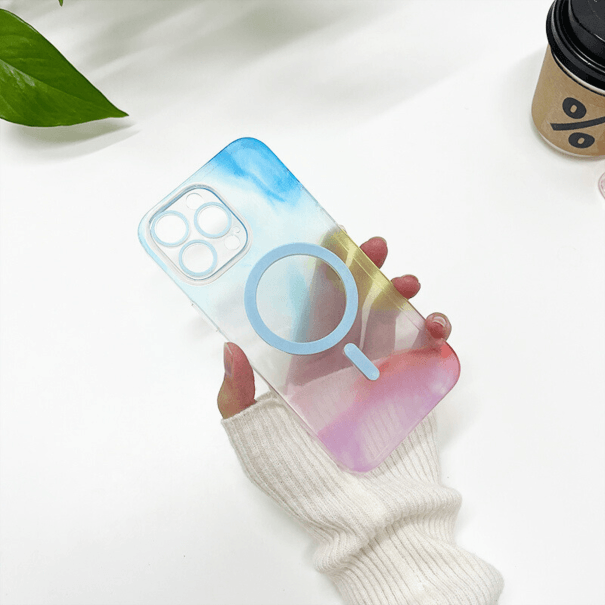 Husă Silicone MagSafe Marble iPhone White