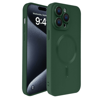 HUSĂ SILICONE MAGSAFE MATTE CU PROTECȚIE CAMERĂ IPHONE EMERALD GREEN