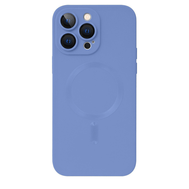 Husă Silicone MagSafe Matte cu Protecție Cameră iPhone Northern Blue