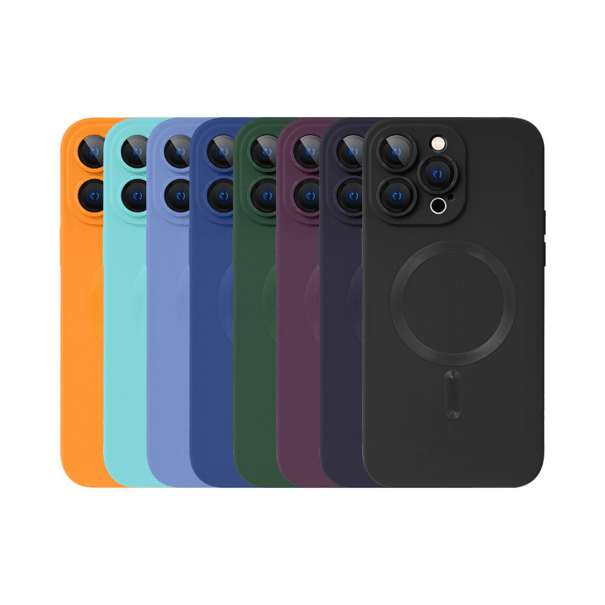 Husă Silicone MagSafe Matte cu Protecție Cameră iPhone