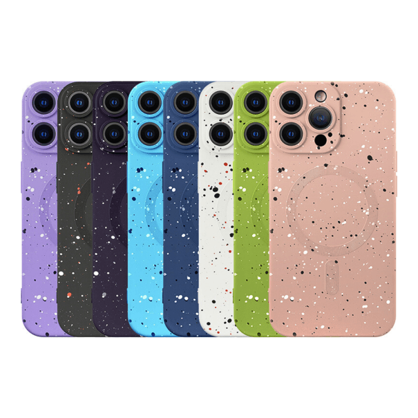Husă Silicone MagSafe Soft Dots cu Protecție Cameră iPhone