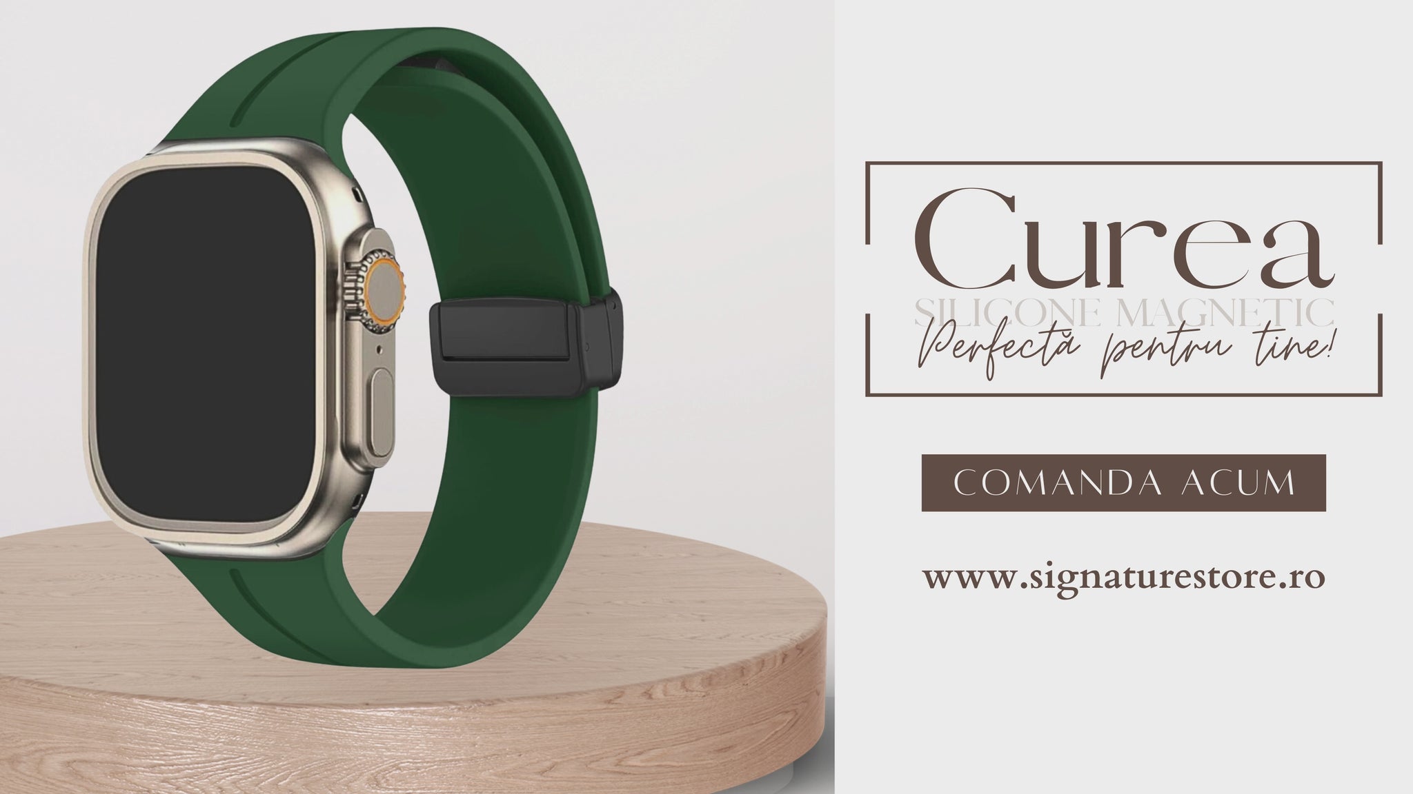 Curea Silicone Magnetic Apple Watch Army Green