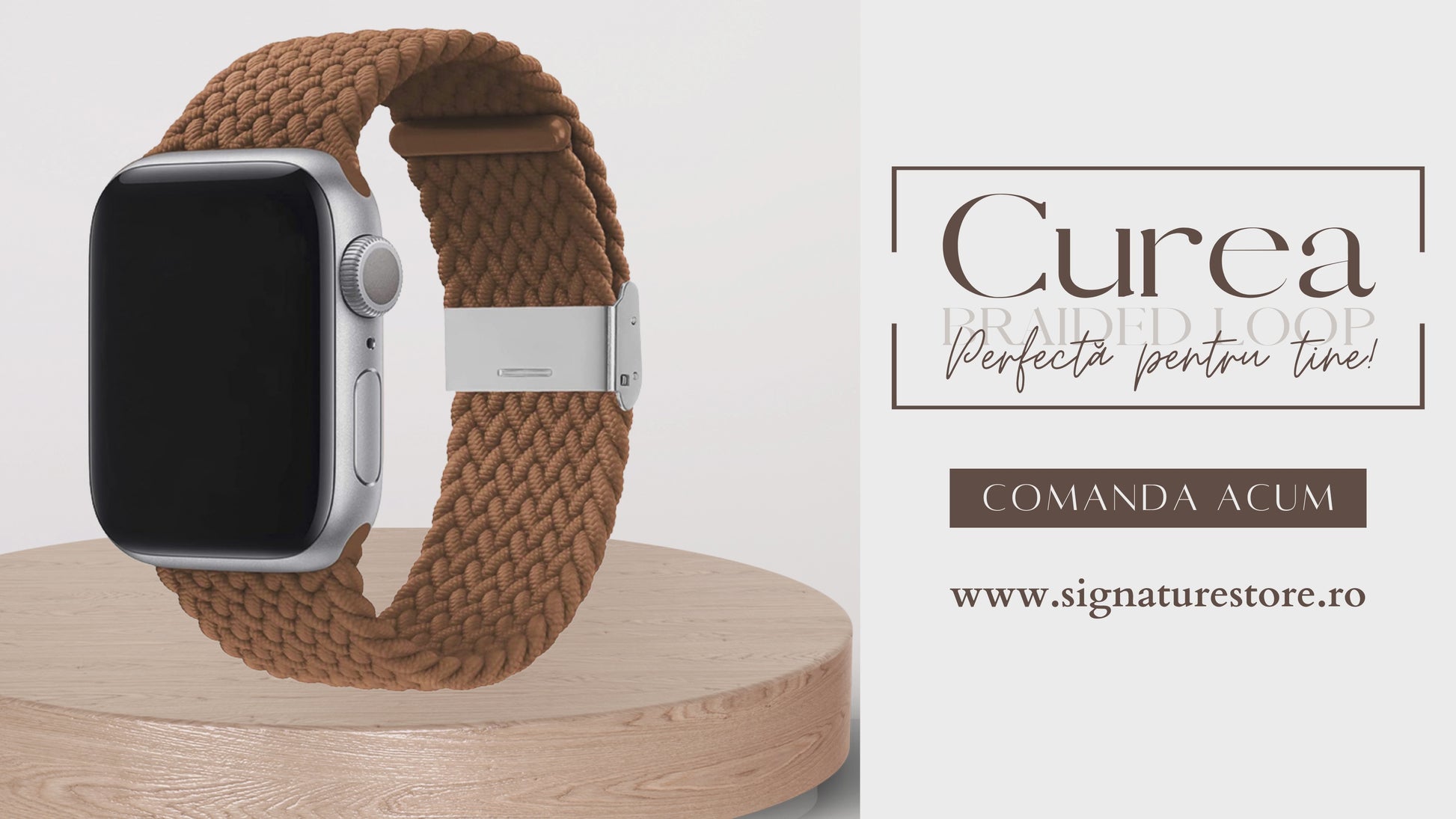 Curea Braided Apple Watch Coffee