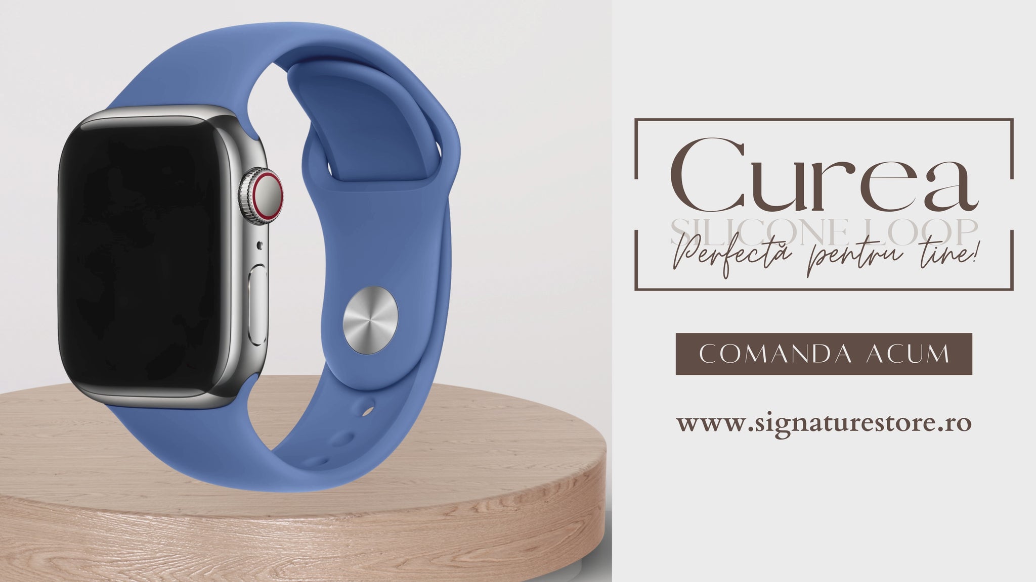 Curea Silicone Apple Watch Denim Blue