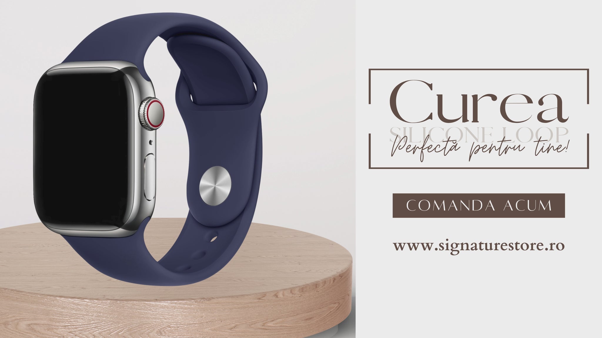 Curea Silicone Apple Watch Navy Blue