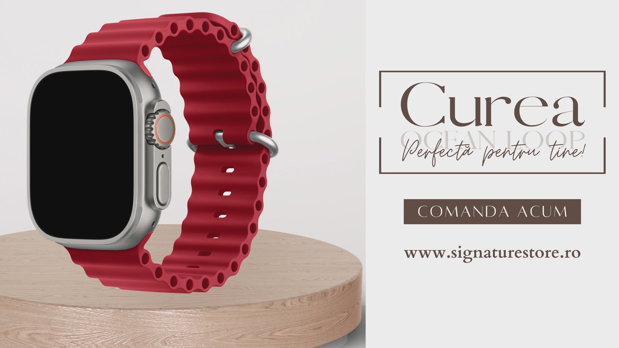 Curea Ocean Apple Watch Red