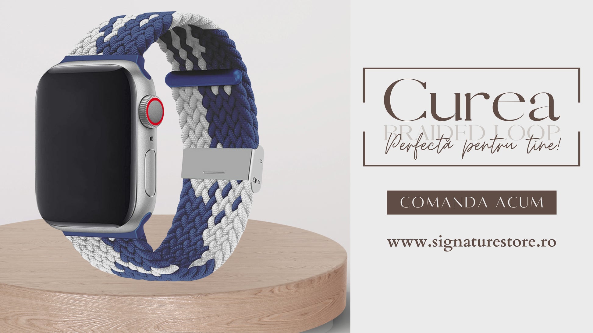 Curea Braided Apple Watch Blue&White Z