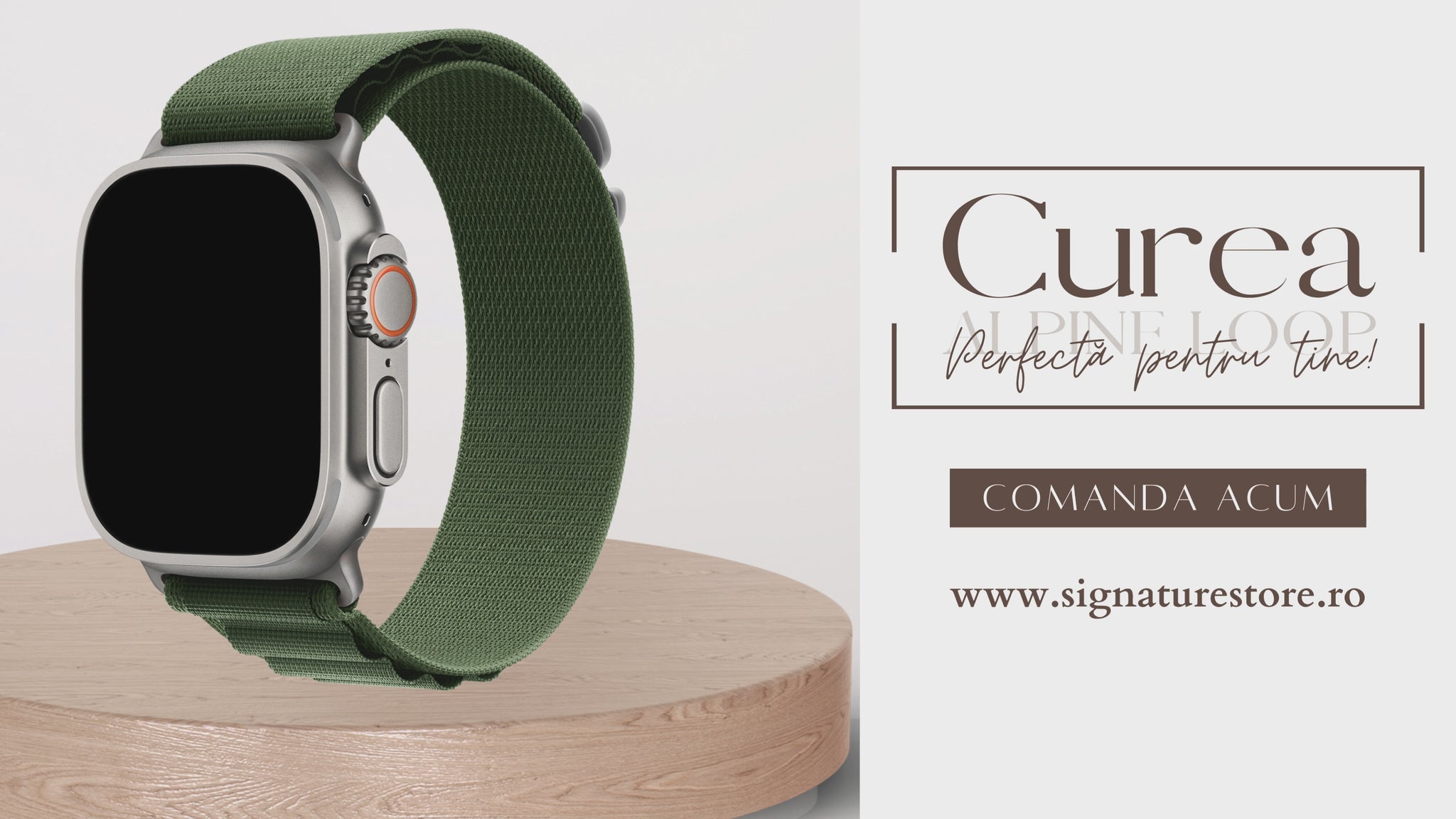 Curea Alpine Loop Apple Watch Army Green