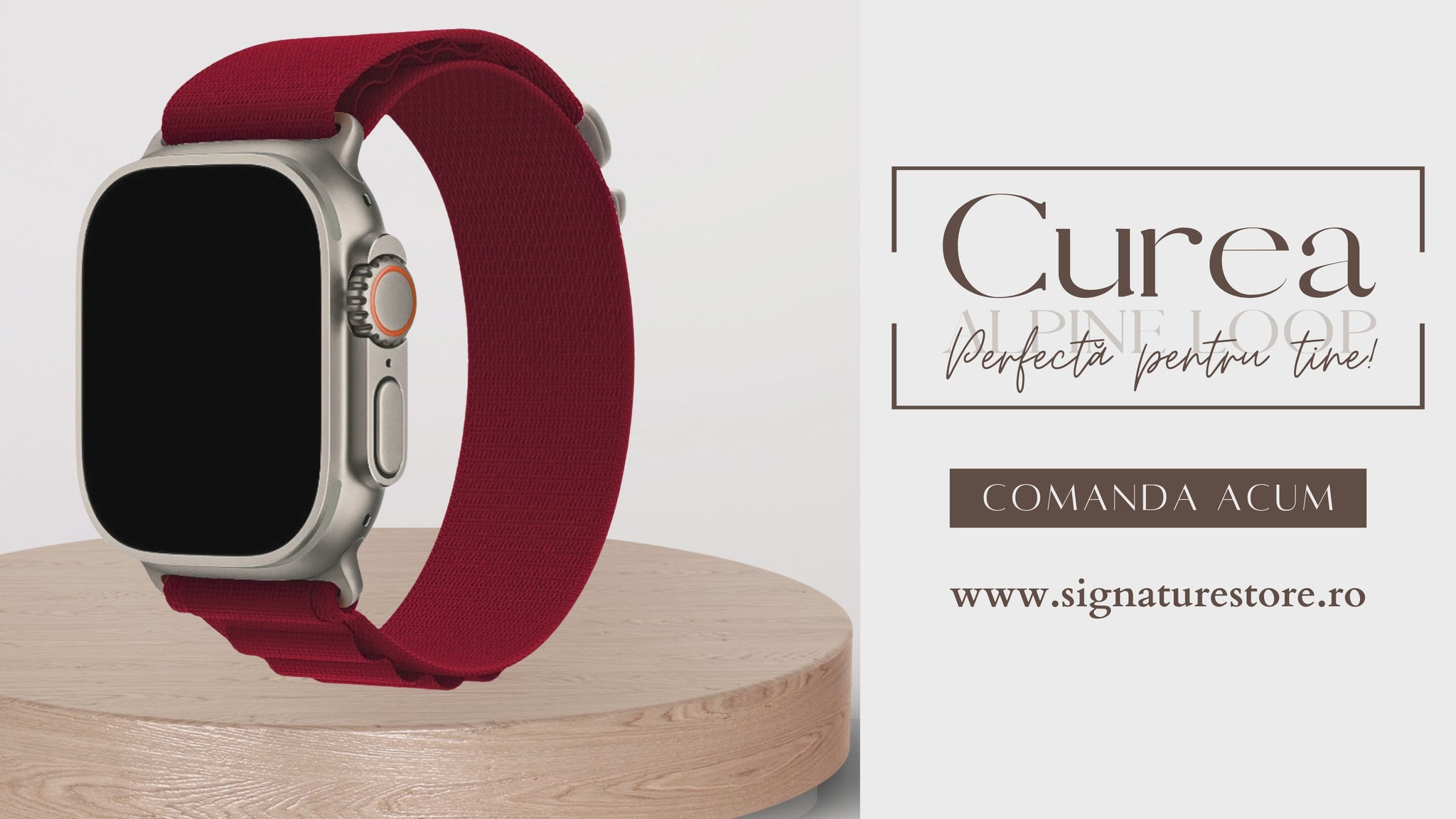 Curea Alpine Loop Apple Watch Wine Red