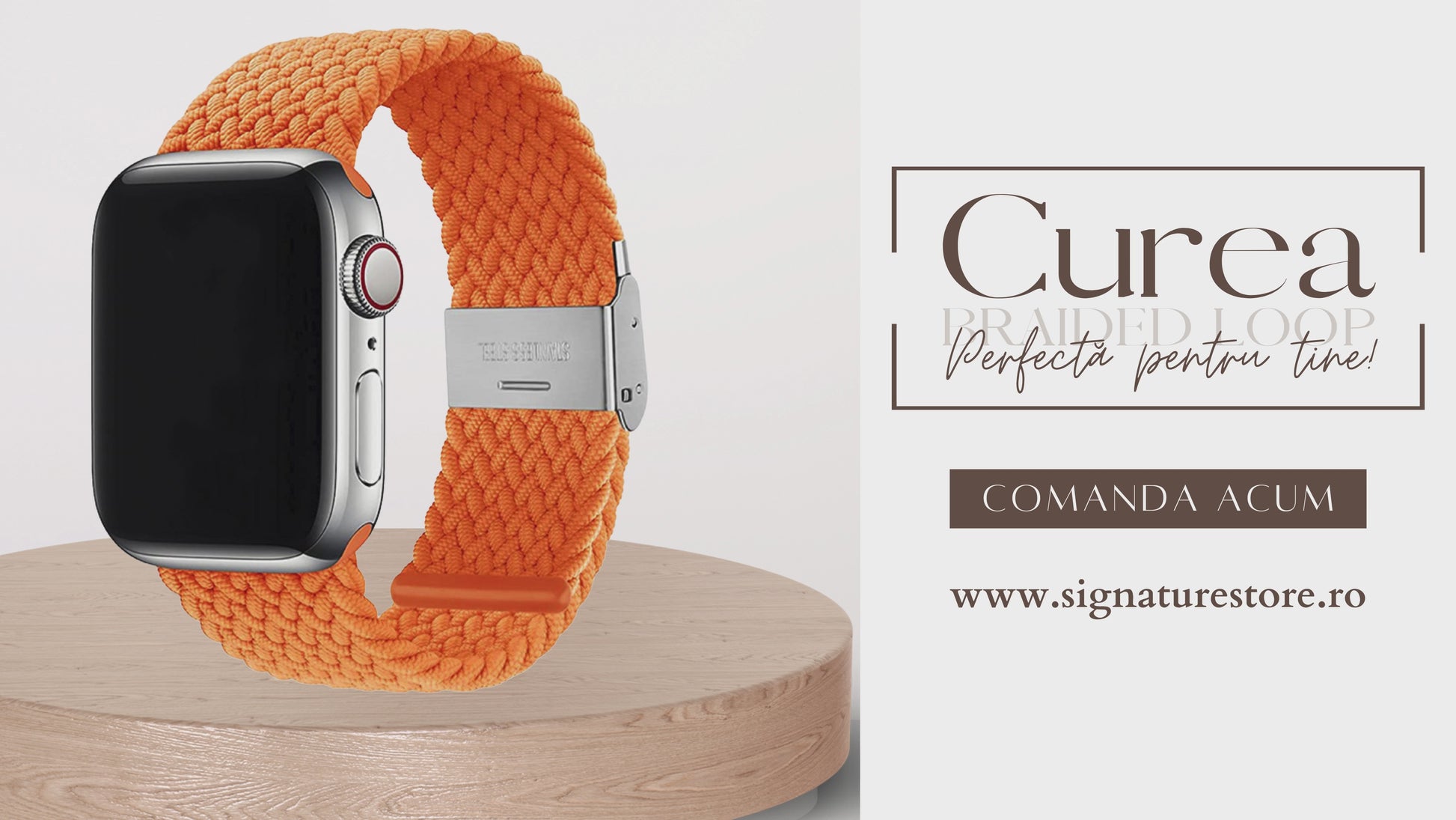 Curea Braided Apple Watch Orange