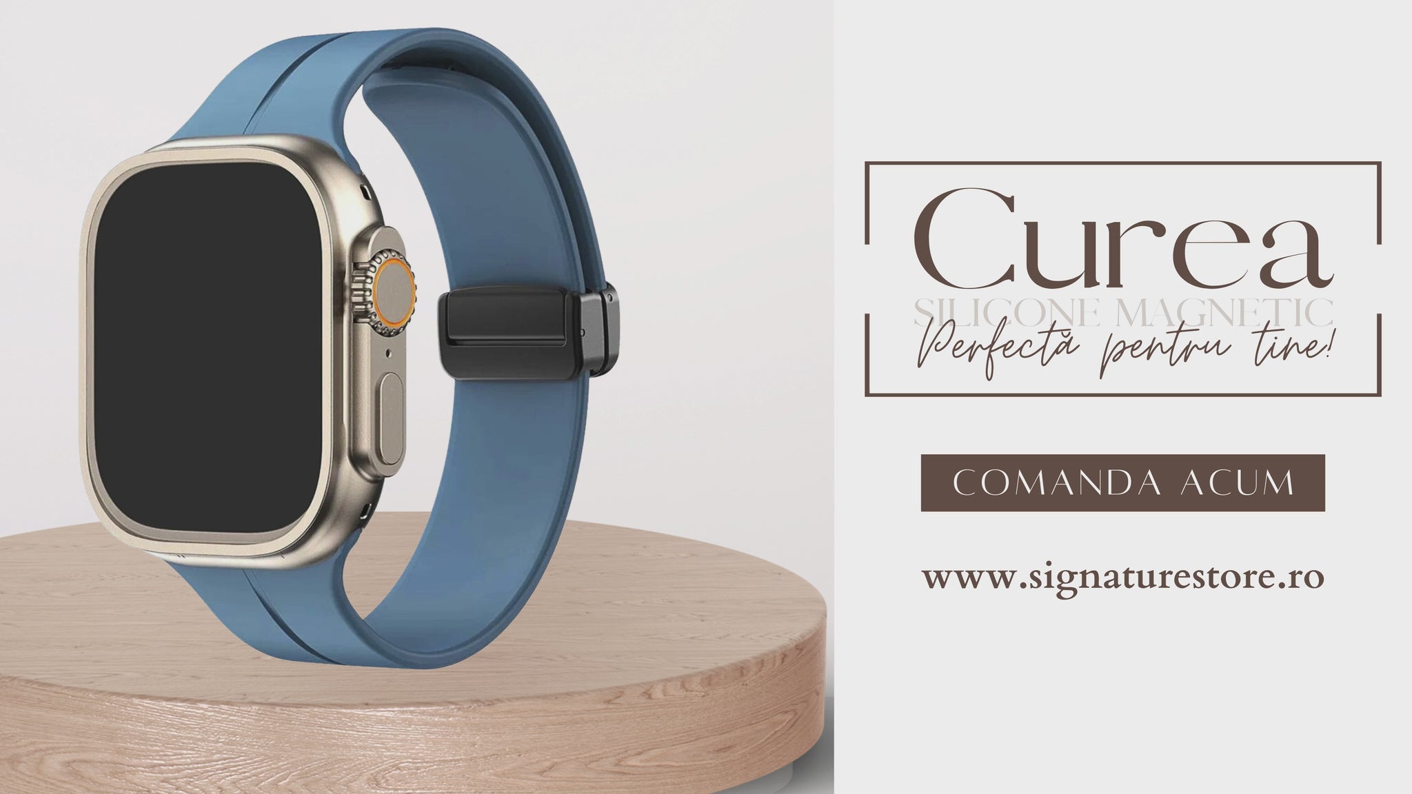 Curea Silicone Magnetic Apple Watch Northern Blue