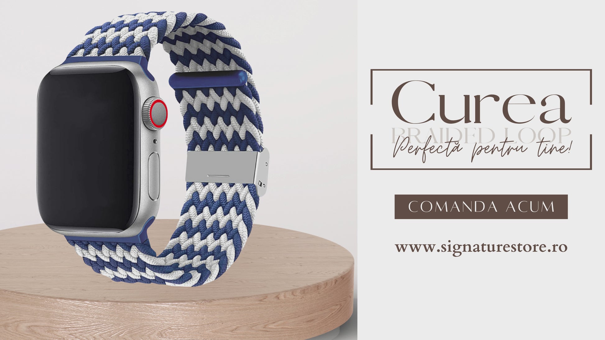 Curea Braided Loop Apple Watch Blue&White W